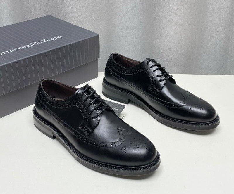 Leather shoes carved from Zegna Jenia Business for Men