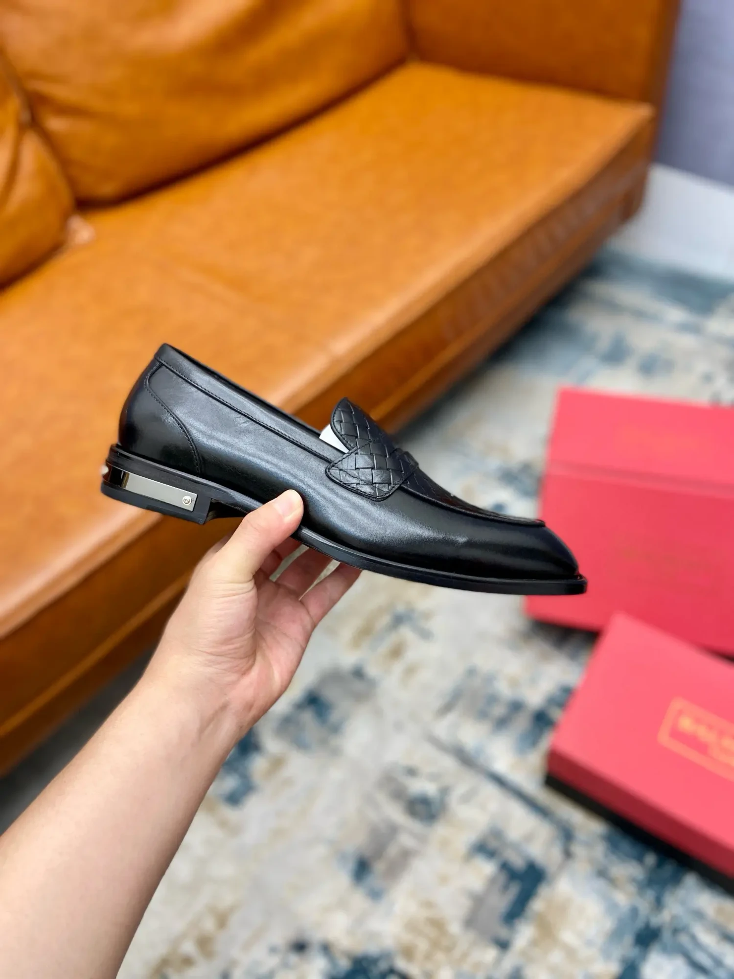 Balmain's new men's leather sole formal leather shoes 7 Balmain men's business casual leather shoes (61)