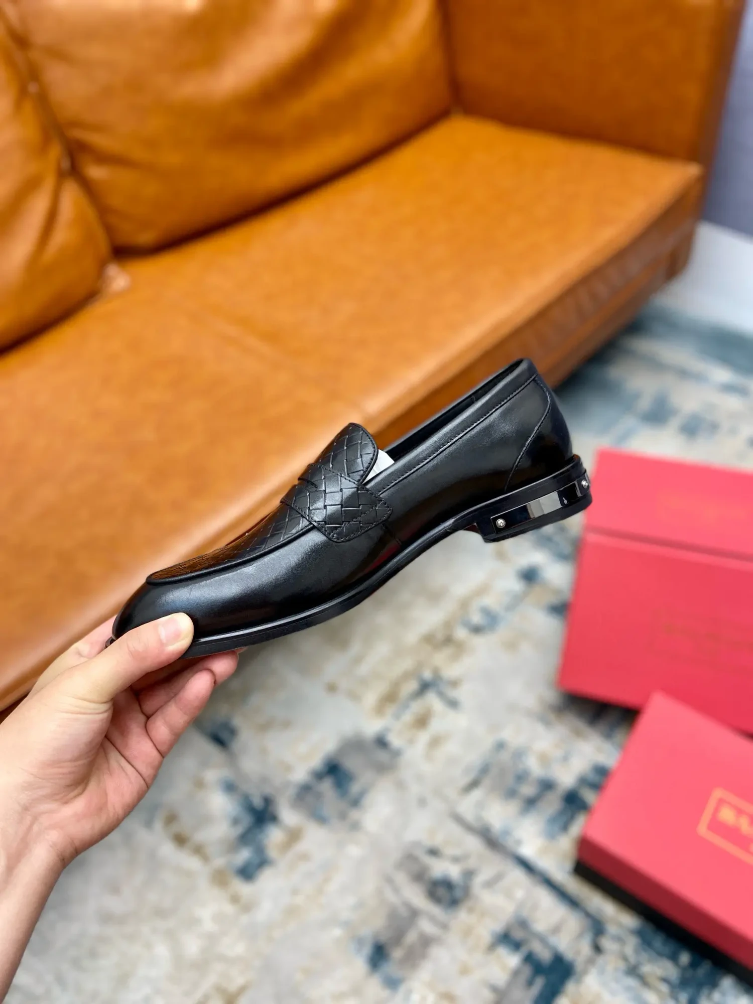 Balmain's new men's leather sole formal leather shoes 8 Balmain men's business casual leather shoes (62)