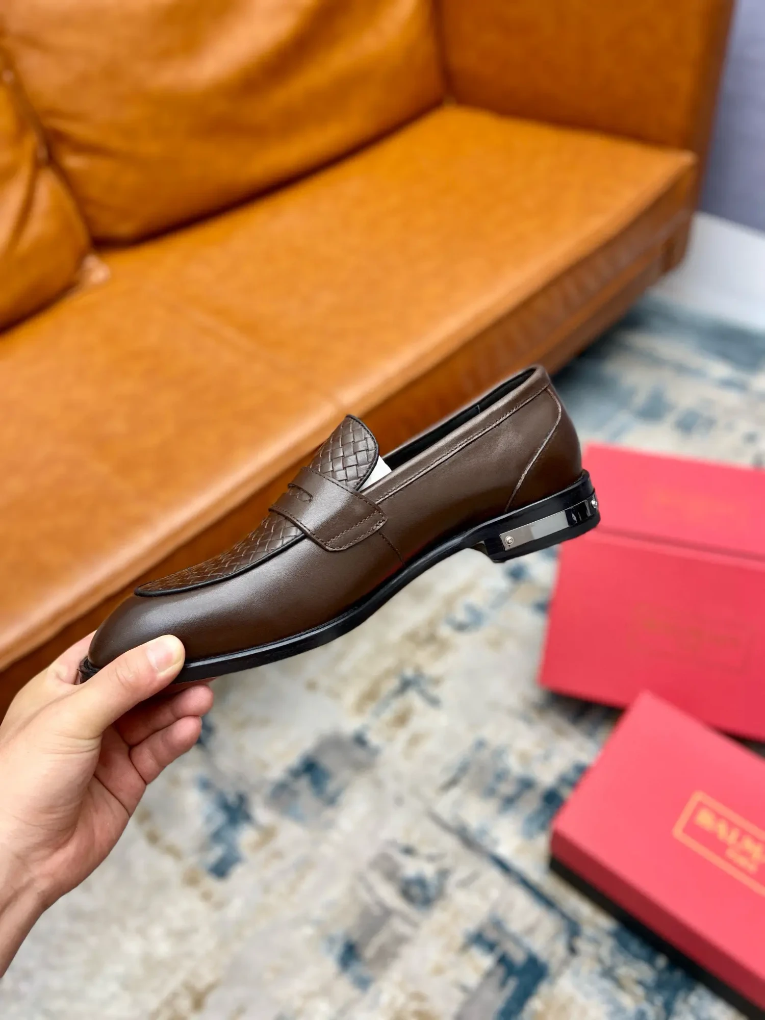 Balmain's new men's leather sole formal leather shoes 17 Balmain men's business casual leather shoes (71)