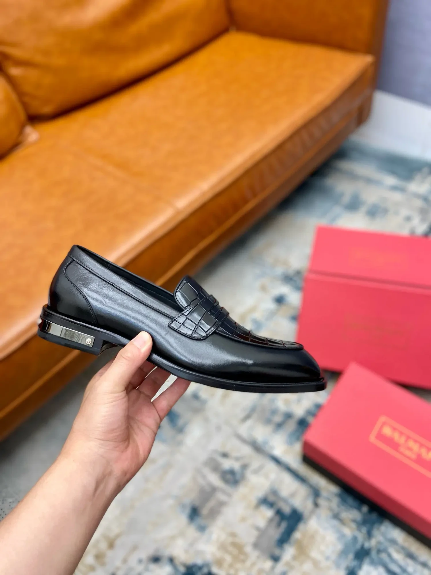 Balmain's new men's leather sole formal leather shoes (Copy) 6 Balmain men's business casual leather shoes (78)