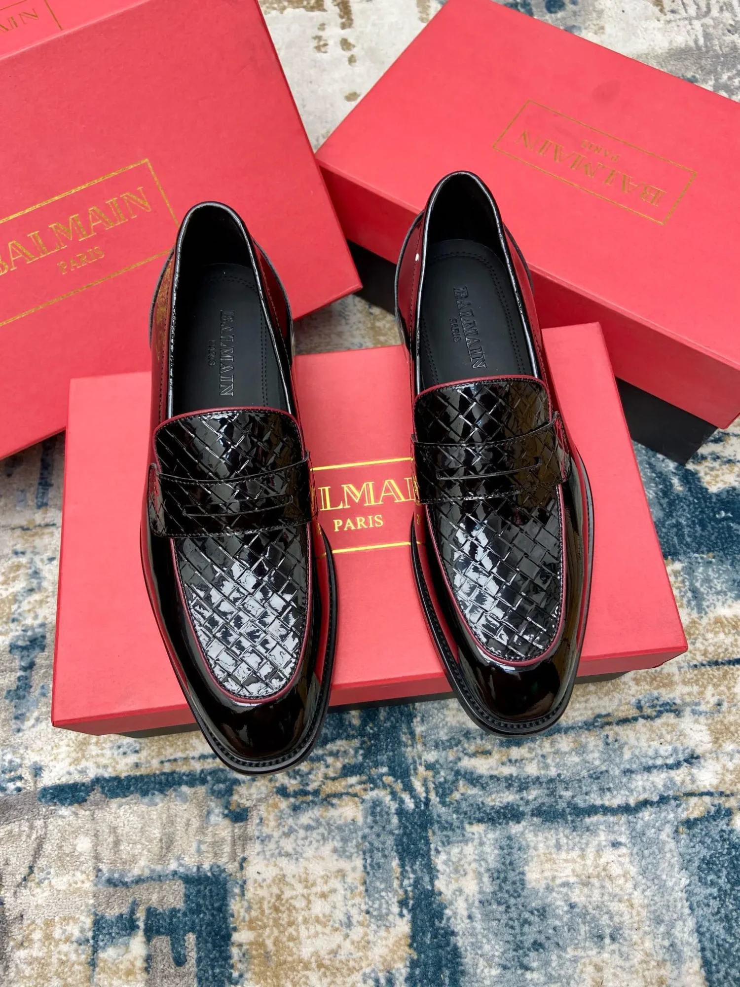 Balmain's new men's leather sole formal leather shoes (Copy) 19 Balmain men's business casual leather shoes (91)