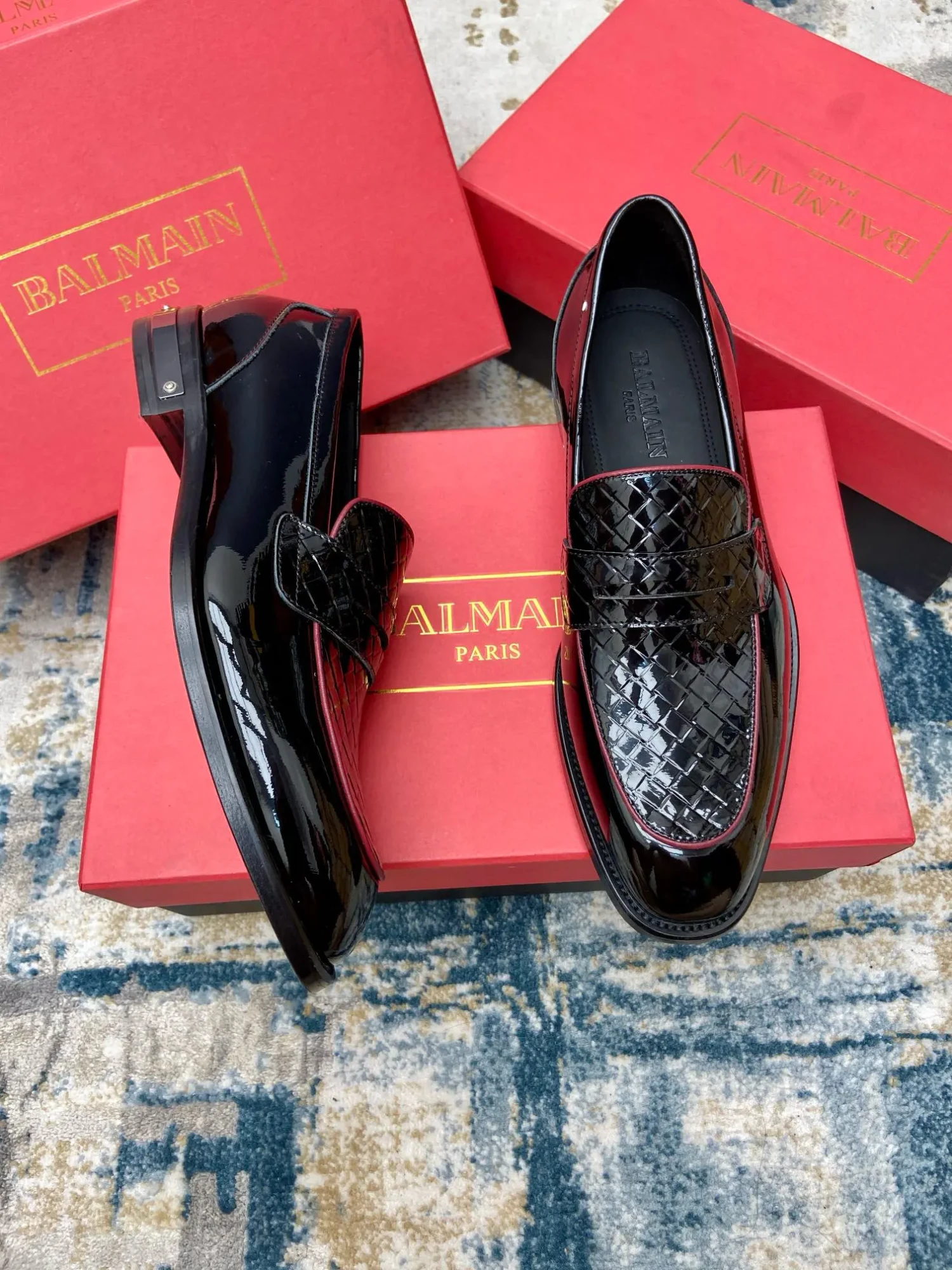 Balmain's new men's leather sole formal leather shoes (Copy) 20 Balmain men's business casual leather shoes (92)