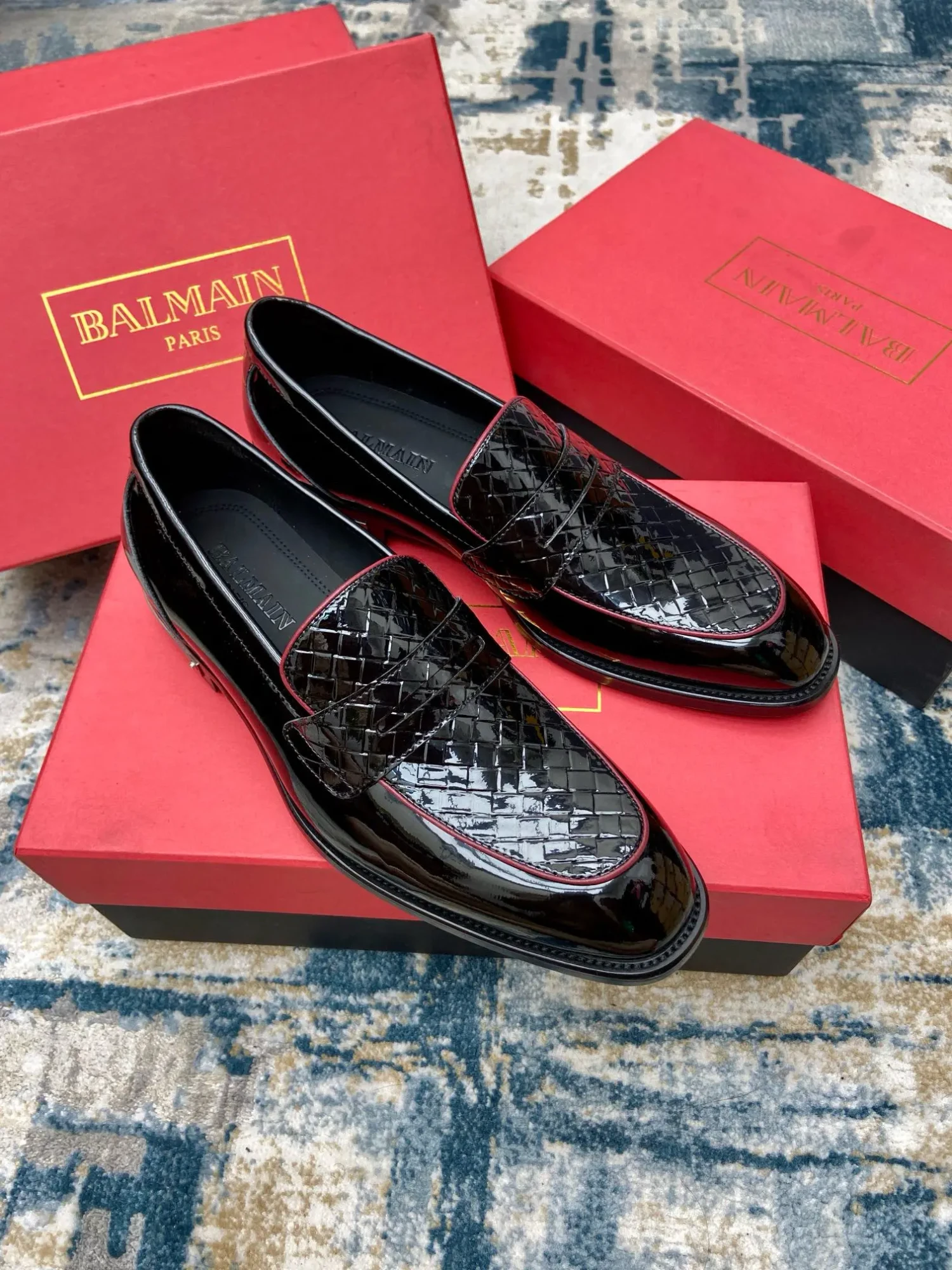 Balmain's new men's leather sole formal leather shoes (Copy) 21 Balmain men's business casual leather shoes (93)