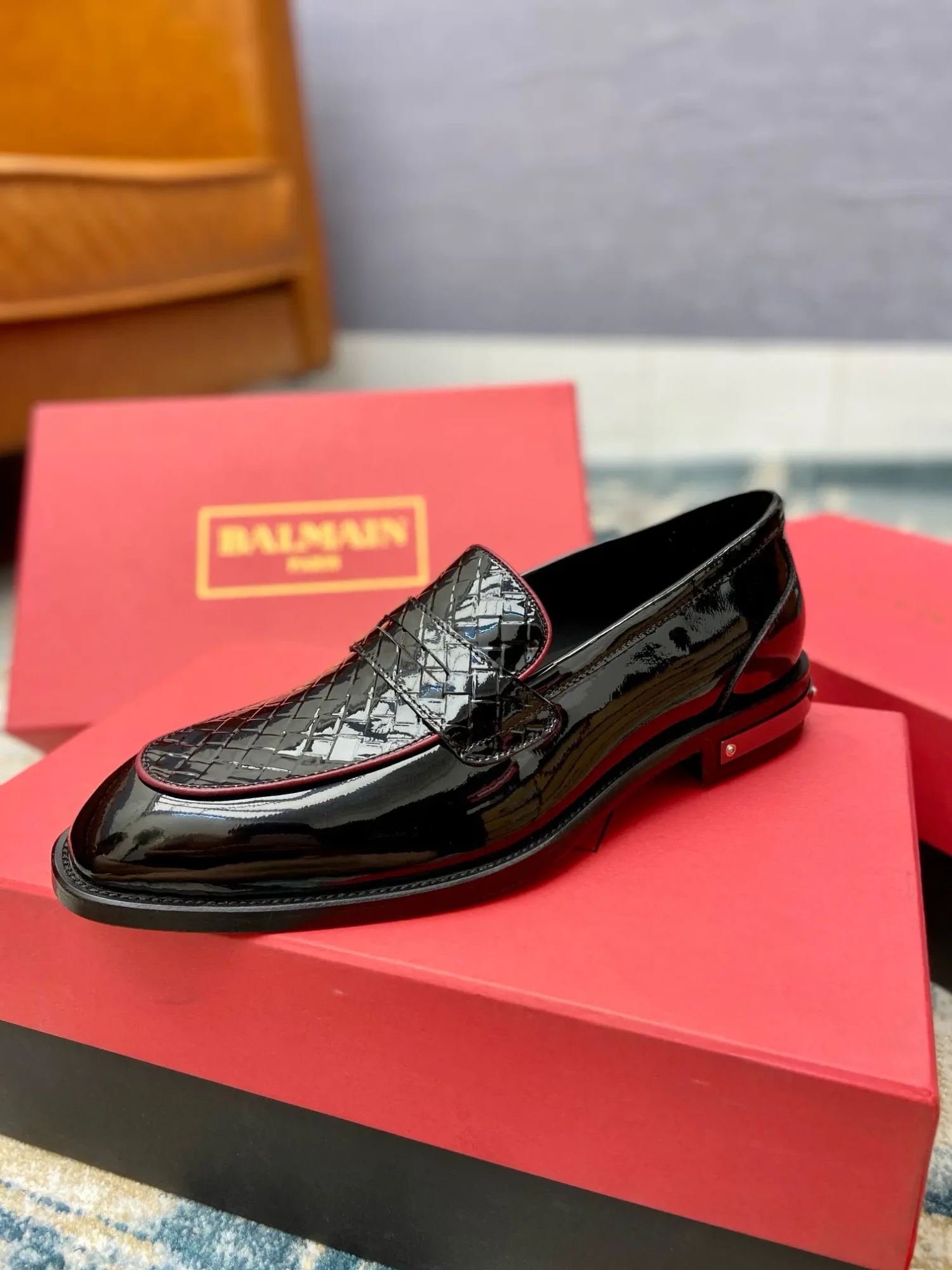 Balmain's new men's leather sole formal leather shoes (Copy) 23 Balmain men's business casual leather shoes (95)