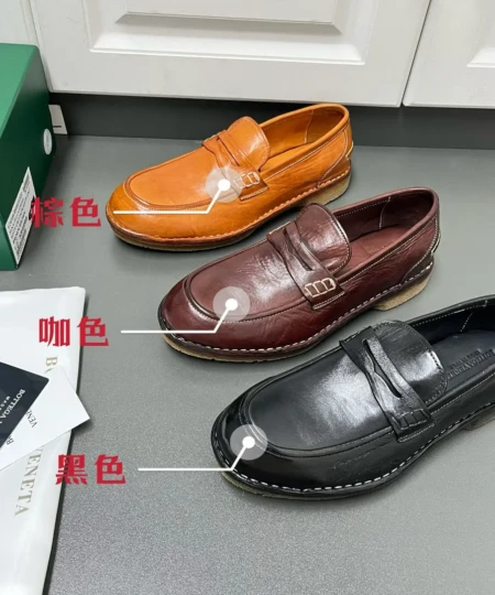 Bottega Veneta BV slip-on fashionable retro leather shoes (1)