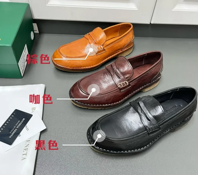 Bottega Veneta BV slip-on fashionable retro leather shoes (1)