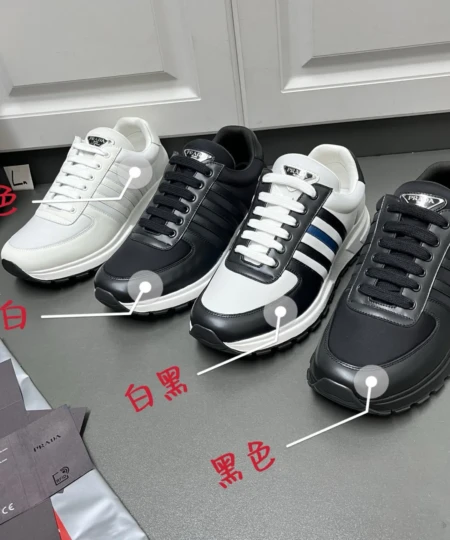 Prada Classic Casual Sports Lace-Up Men's Golf Shoes