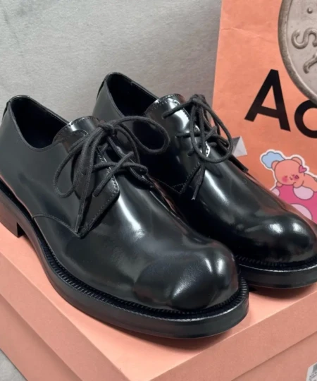 Acne Studios top version special-shaped head derby shoes (4)