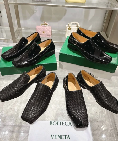 Bottega Veneta-inspired square-toe low-heel woven shoes factory wholesaler (1)