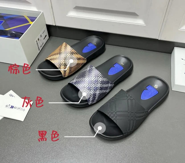 Burberry plaid luxury classic fashion slippers sandals (1)