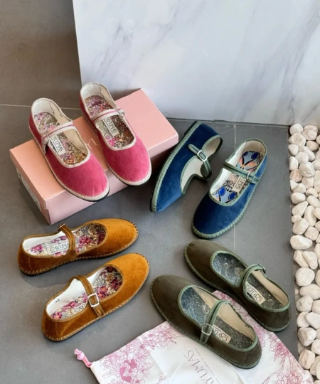 CAYUMAS handmade velvet Mary Jane grandma shoes (2)
