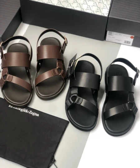  Ermenegildo Zegna Full Leather Men's Sandals (1)