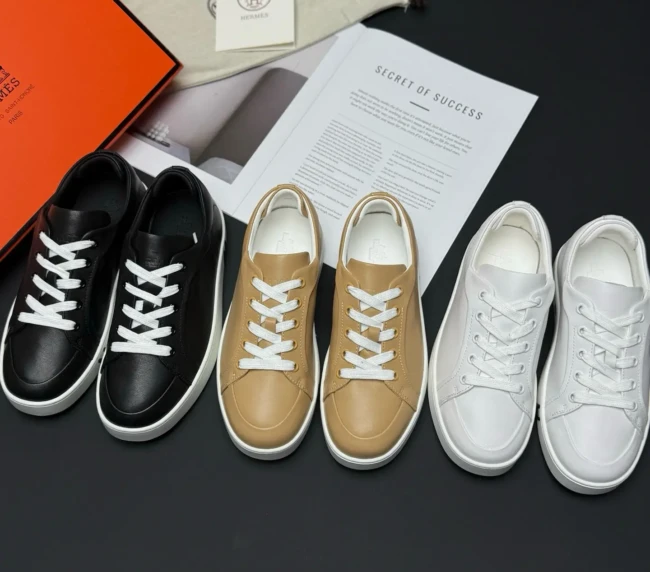 Hermes couples HERMES brand new color casual sneakers (1)