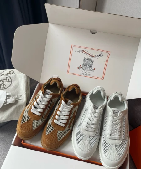 Hermes new mesh training shoes The most comfortable white shoes jet training shoes Summer net style (1)