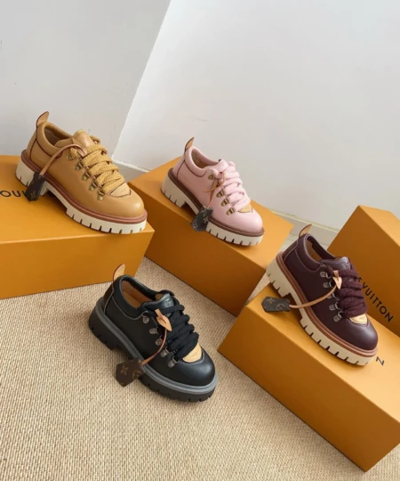 2025 New LVLouis Vuitton REMIX Big Toe Lace-Up Platform Loafers (2)