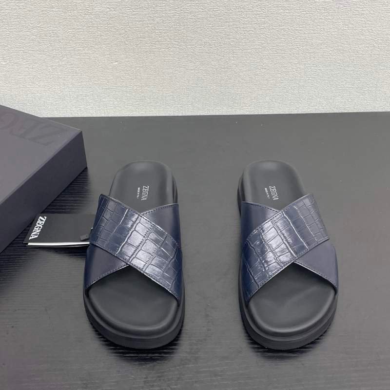 Men's Slippers in summer leather Zegna Summer