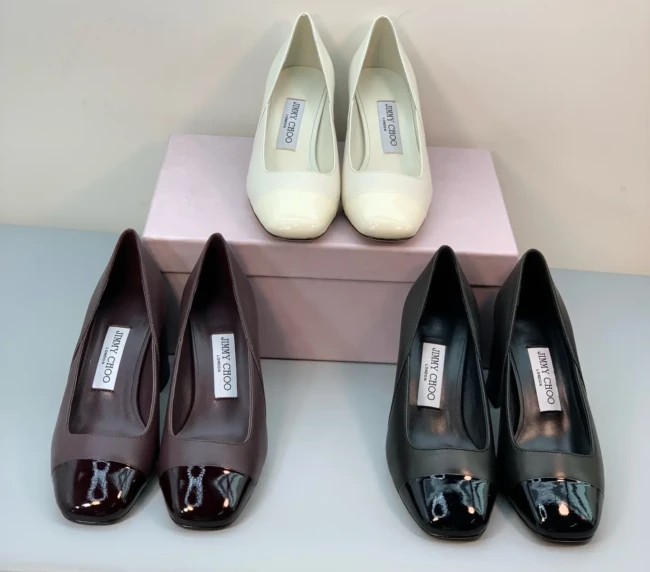 Jimmy Choo's new block-heeled slip-on shoes with logo and pearls (3)