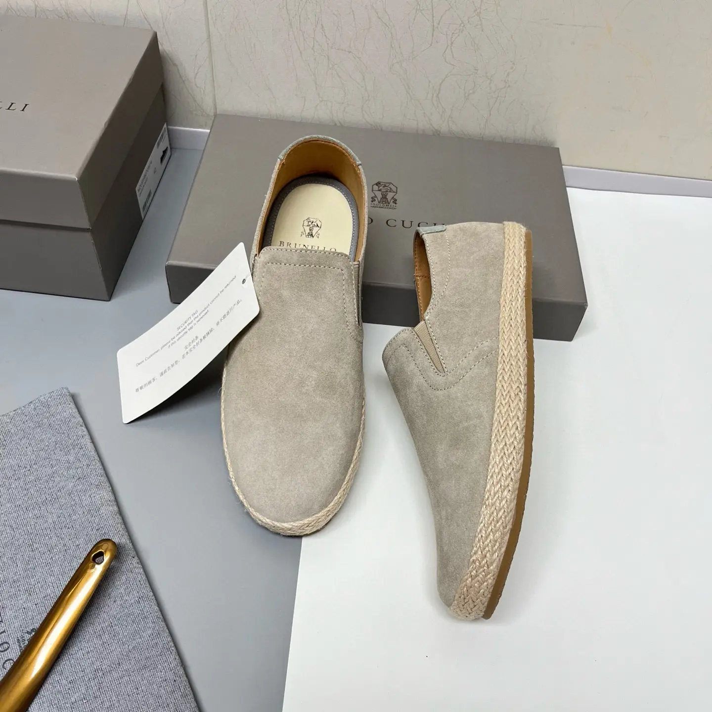 Brunello Cucinelli slip-on elk suede casual sneakers 2 Brunello Cucinelli slip-on elk suede casual sneakers (2)