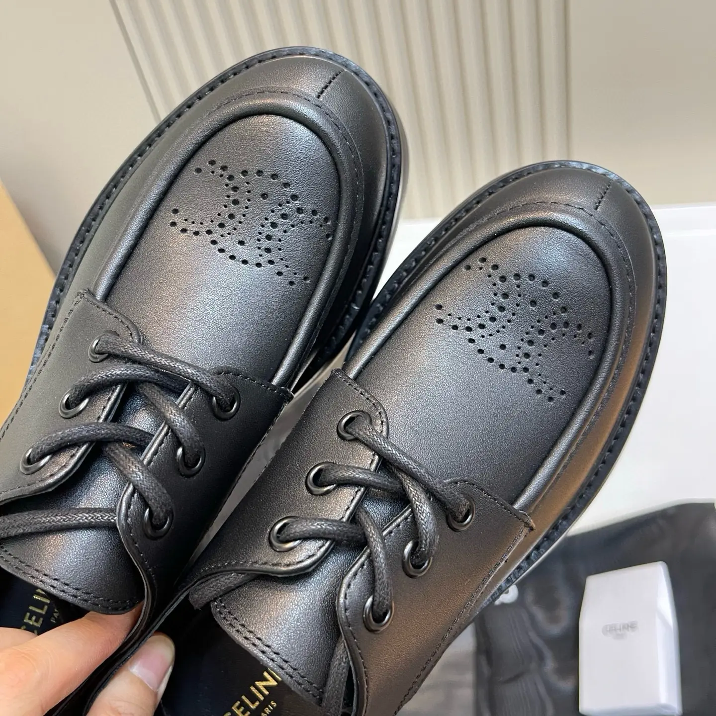 CELINE Autumn New Retro Modern Derby Shoes 18 CELINE Autumn New Retro Modern Derby Shoes (18)