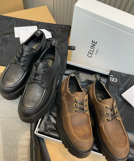 CELINE Autumn New Retro Modern Derby Shoes (2)