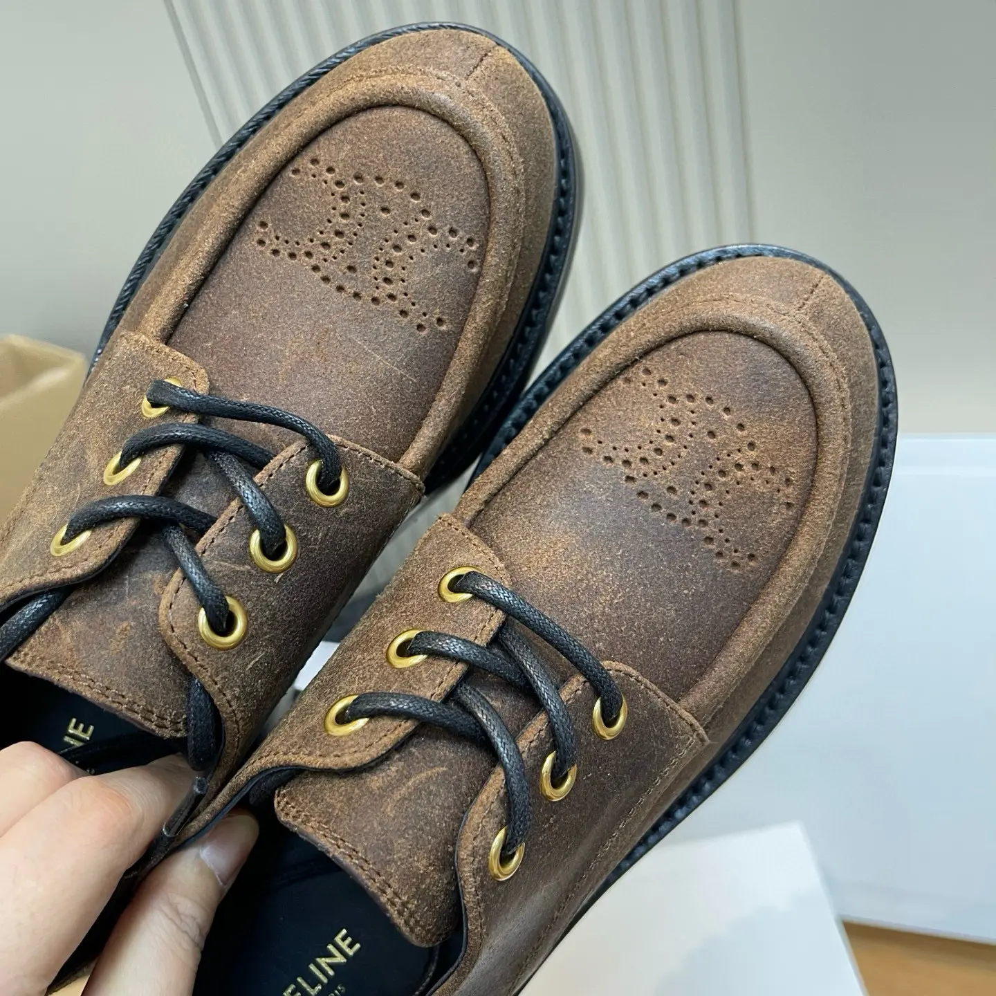 CELINE Autumn New Retro Modern Derby Shoes 9 CELINE Autumn New Retro Modern Derby Shoes (9)