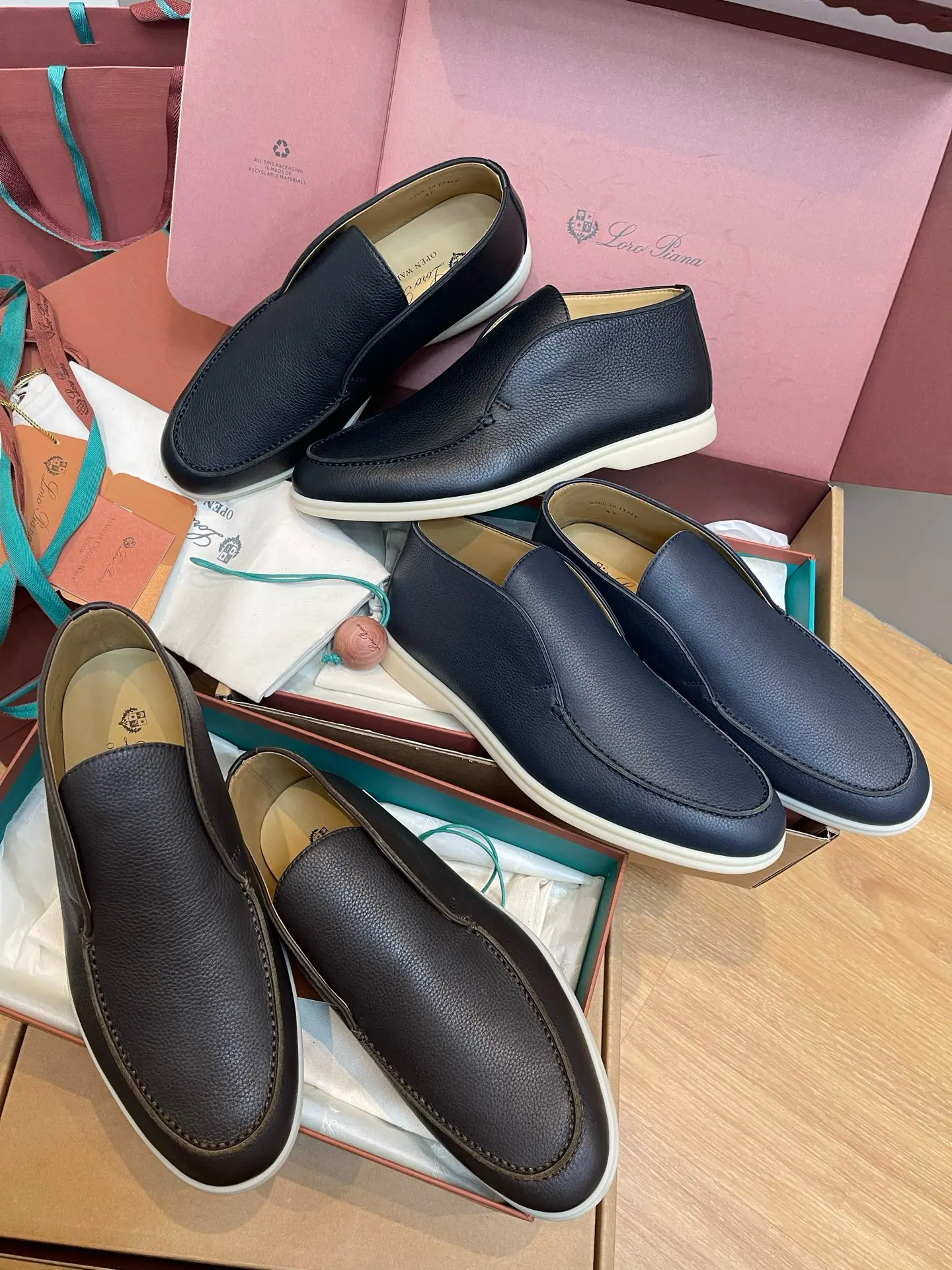 Premium Deer Leather LoroPiana Men's High-Top Loafers with White Sole 1 Premium Deer Leather LoroPiana Men's High-Top Loafers with White Sole (1)