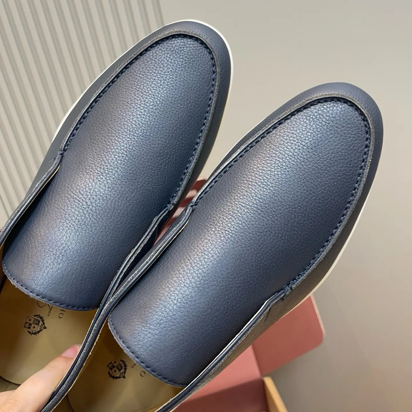 Premium Deer Leather LoroPiana Men's High-Top Loafers with White Sole 10 Premium Deer Leather LoroPiana Men's High-Top Loafers with White Sole (10)