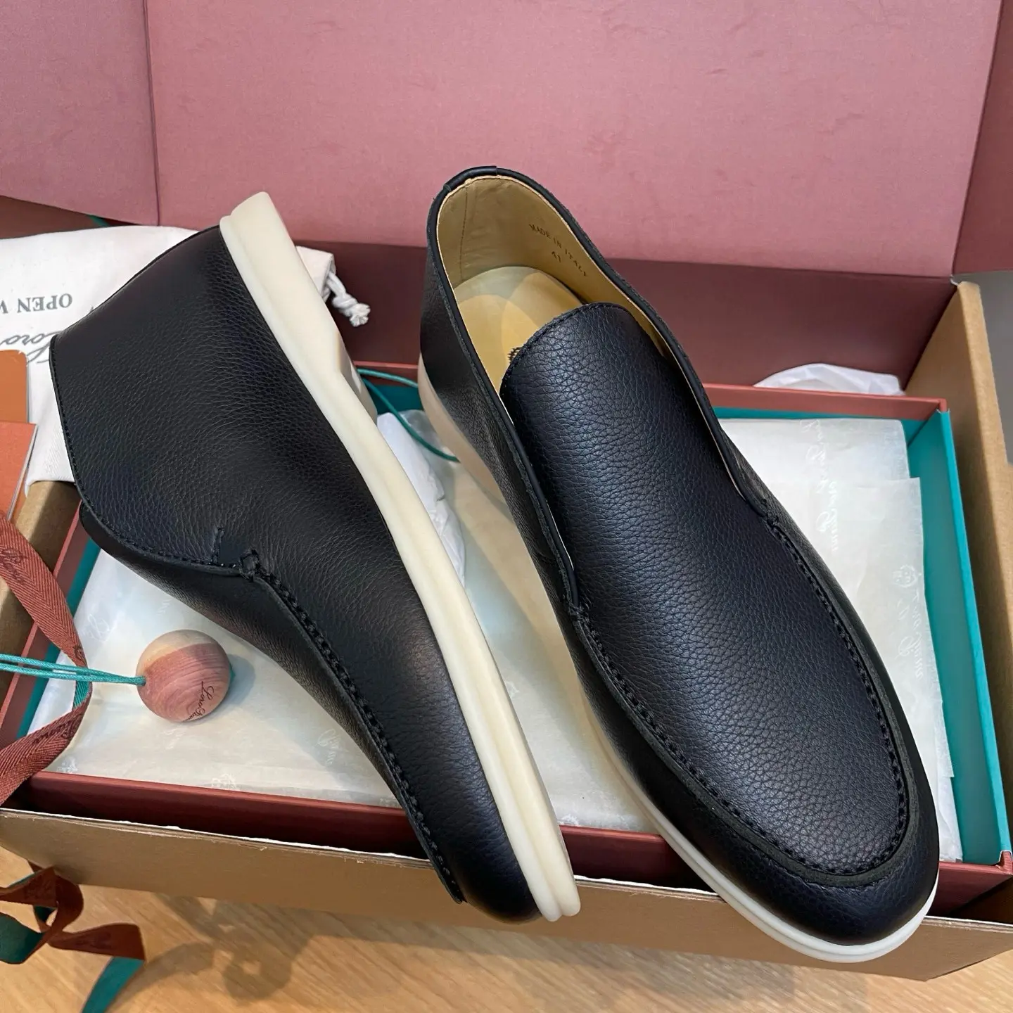 Premium Deer Leather LoroPiana Men's High-Top Loafers with White Sole 17 Premium Deer Leather LoroPiana Men's High-Top Loafers with White Sole (17)