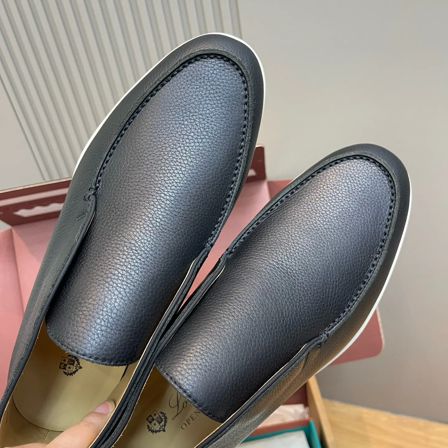 Premium Deer Leather LoroPiana Men's High-Top Loafers with White Sole 19 Premium Deer Leather LoroPiana Men's High-Top Loafers with White Sole (19)