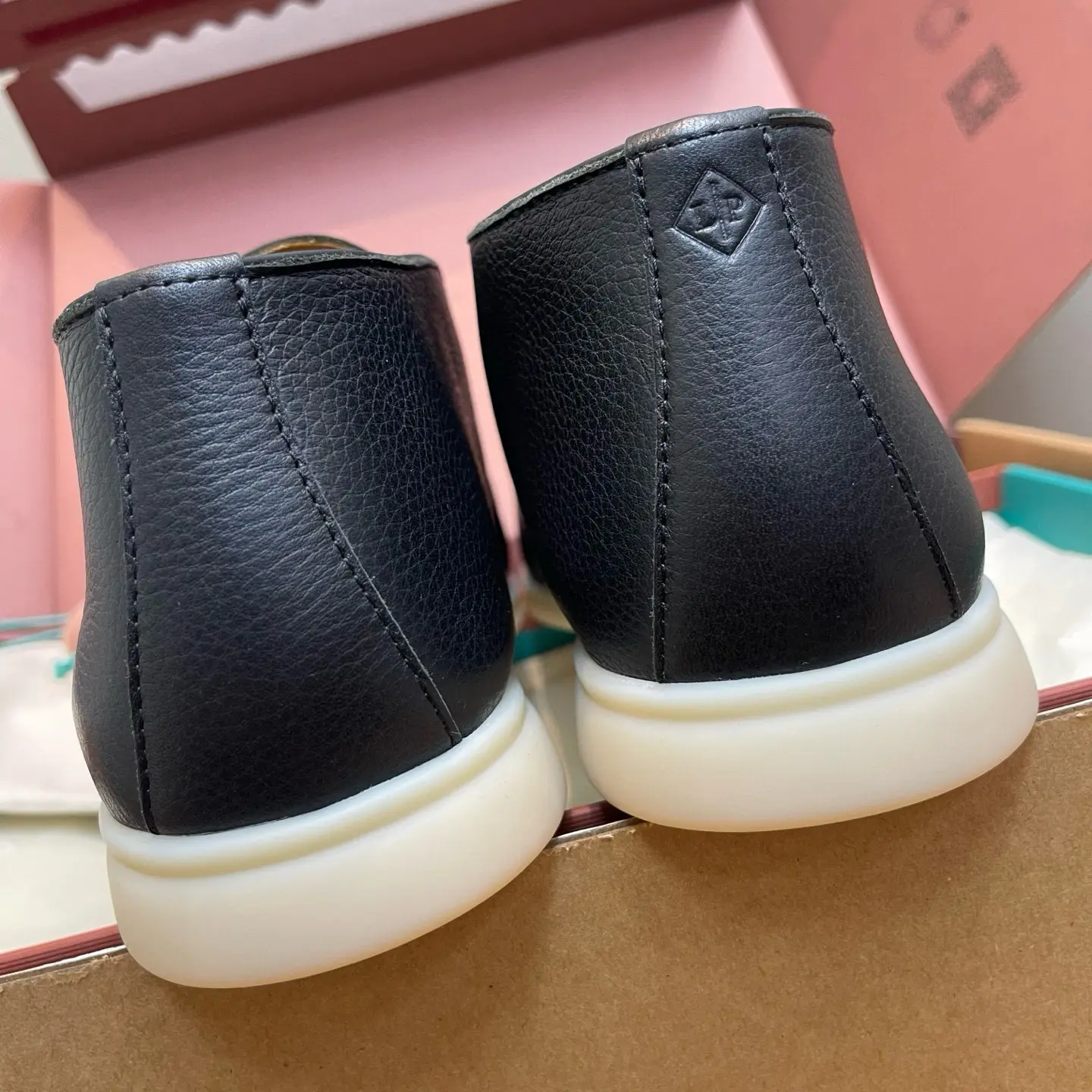 Premium Deer Leather LoroPiana Men's High-Top Loafers with White Sole 20 Premium Deer Leather LoroPiana Men's High-Top Loafers with White Sole (20)