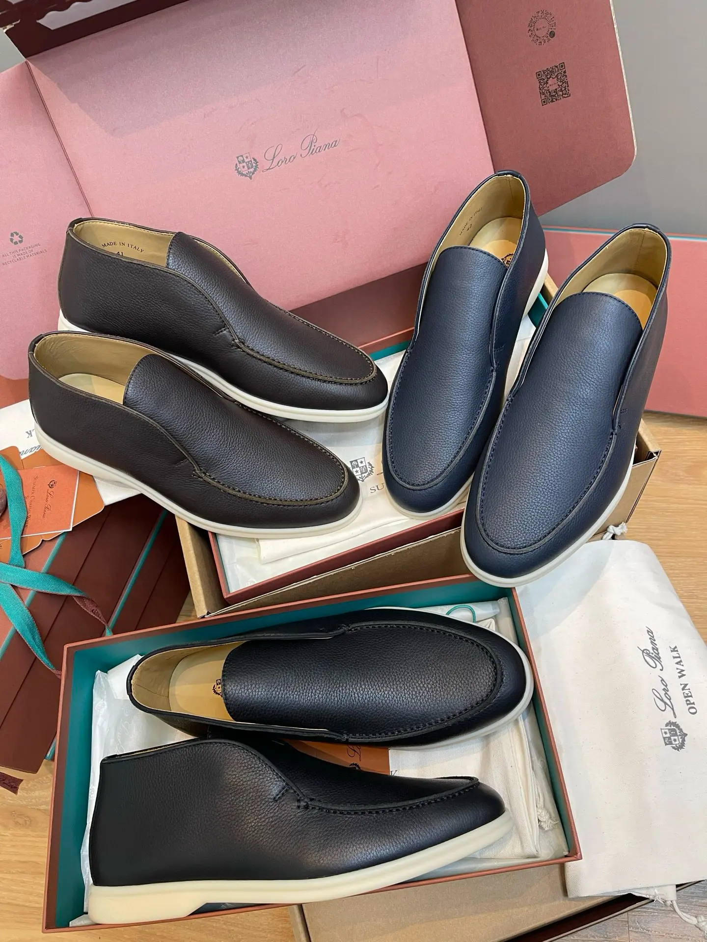 Premium Deer Leather LoroPiana Men's High-Top Loafers with White Sole (3)