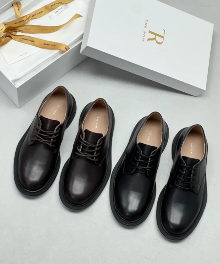 The ROW New Lace-up Round Toe British Style Leather Shoes (1)