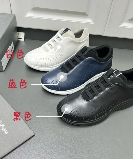 ZEGNA Men's New Leather Casual Sneakers (1)