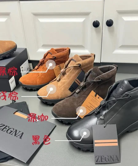 ZEGNA Triple Stitch™ Monte High-Top Men's Shoes in Suede - Latest Runway (1)